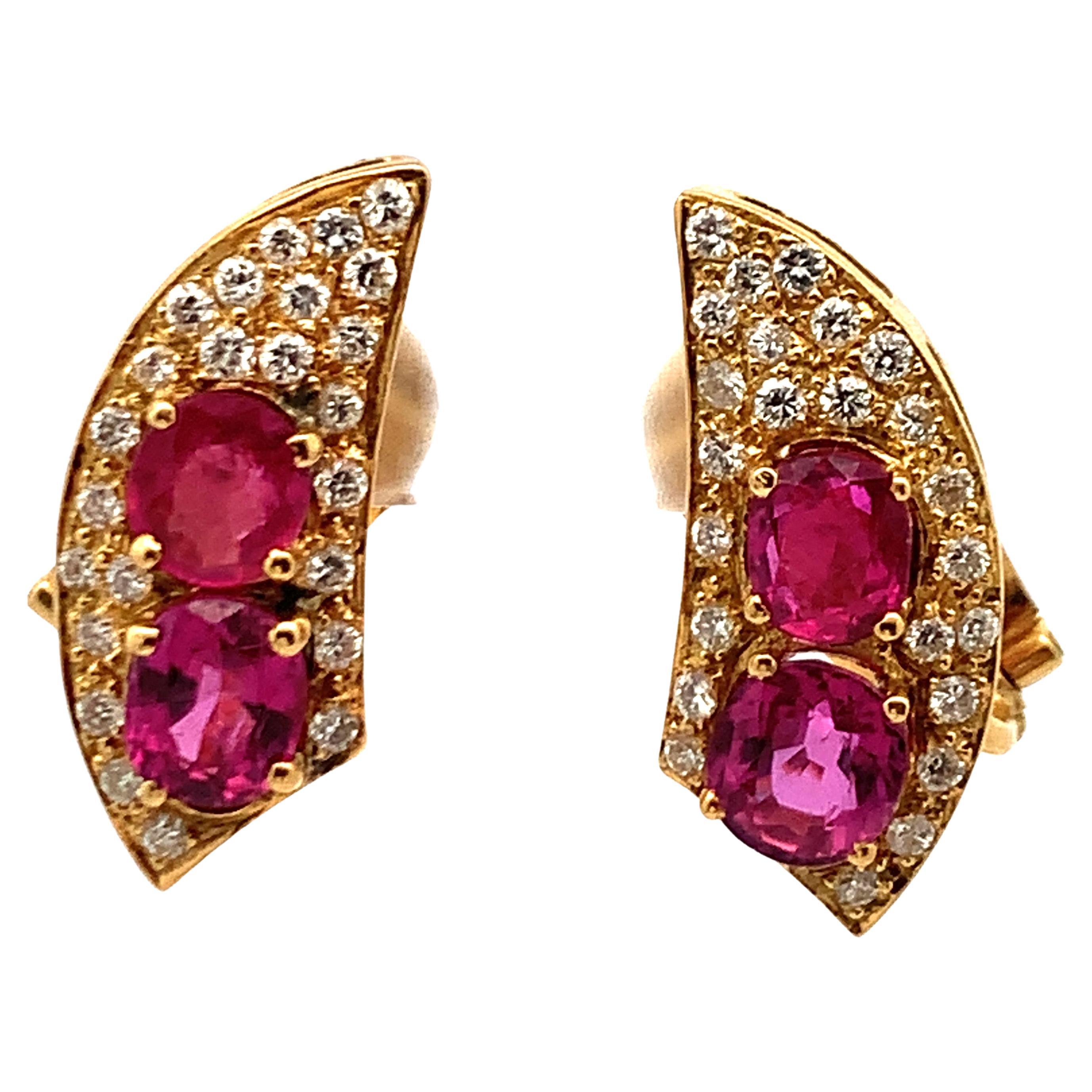 Ruby and Diamond Earrings 