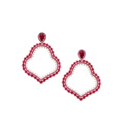 Ruby and Diamond Earrings in 18 Karat Rose Gold