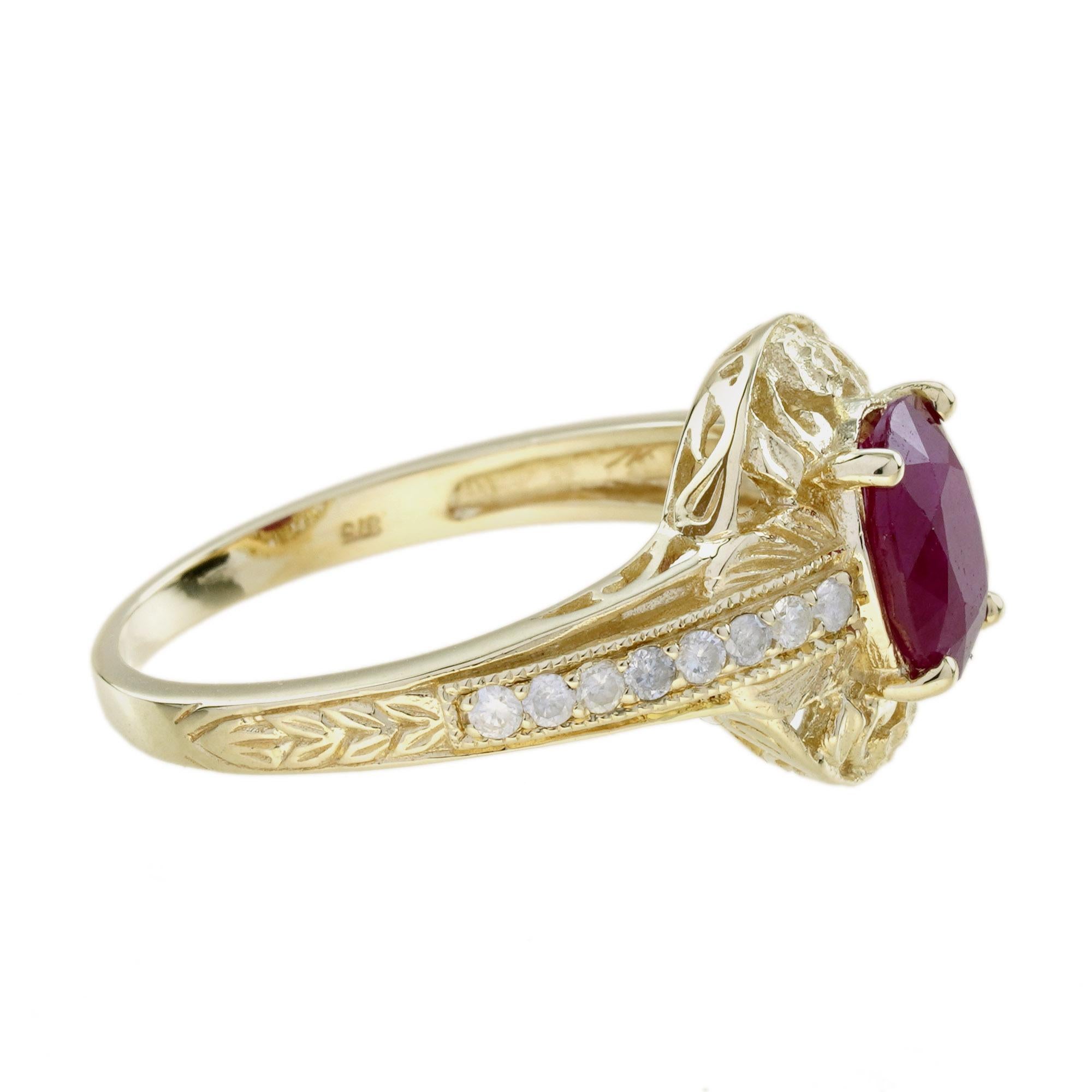 Art déco Bague filigrane de style édouardien en or jaune 9 carats en vente