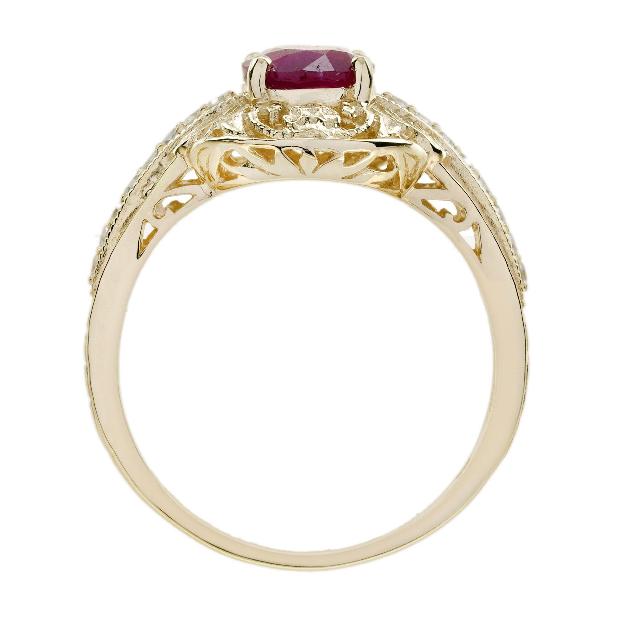 Bague filigrane de style édouardien en or jaune 9 carats Neuf - En vente à Bangkok, TH