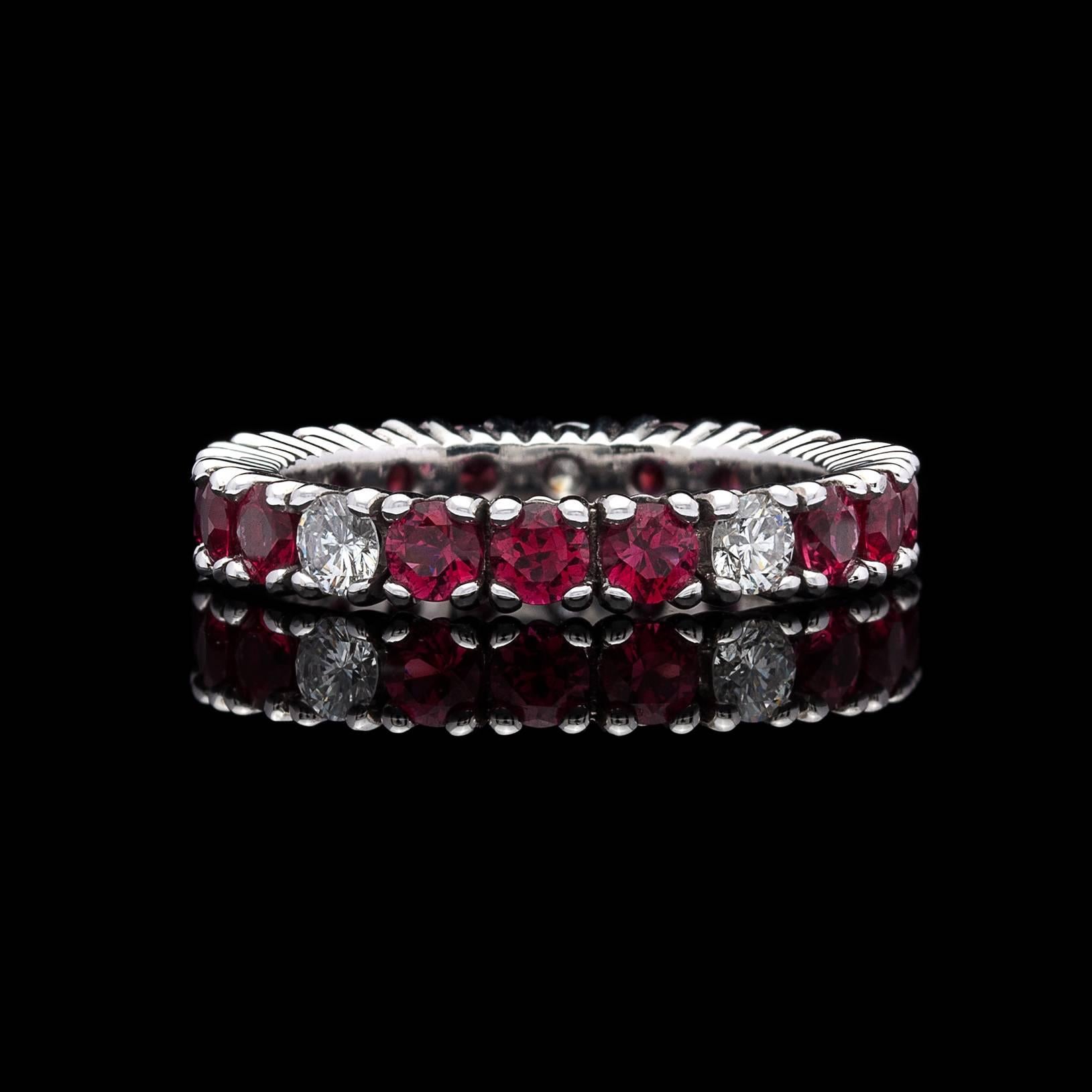 Ruby and Diamond Eternity Band by Gubelin In New Condition In San Francisco, CA