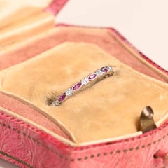 Eternity Ruby and Diamond Wedding Band. Marquise Cut Ruby Eternity Band Platinum