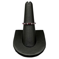 Ruby and Diamond Eternity Ring in 18kt White Gold - 0.53ctw Diamonds, Size 7