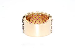 Ruby and Diamond Fashion Band in 14 Karat Yellow Gold.  July Birthstone