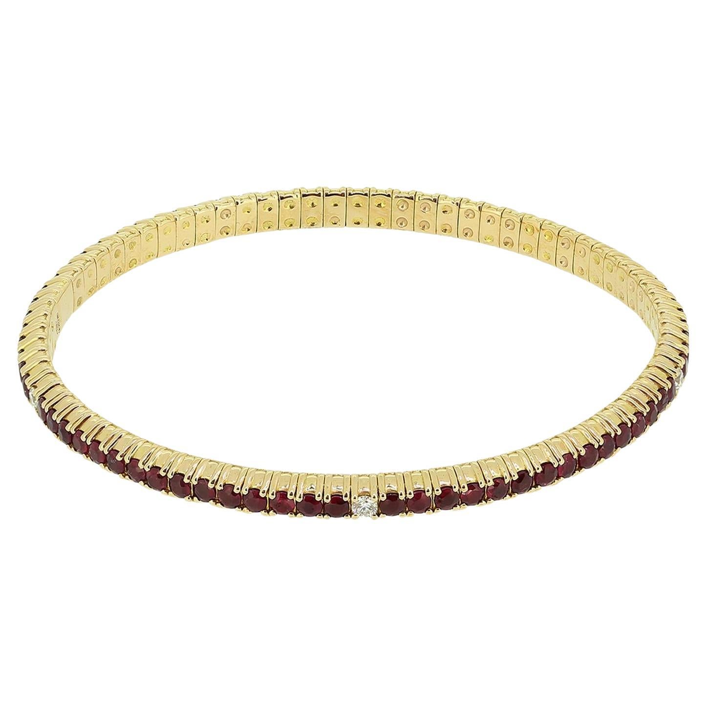 Ruby and Diamond Flexible Bracelet