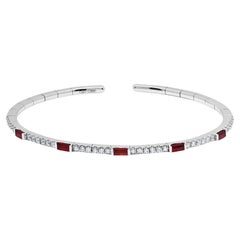 Bracciale flessibile con rubini e diamanti