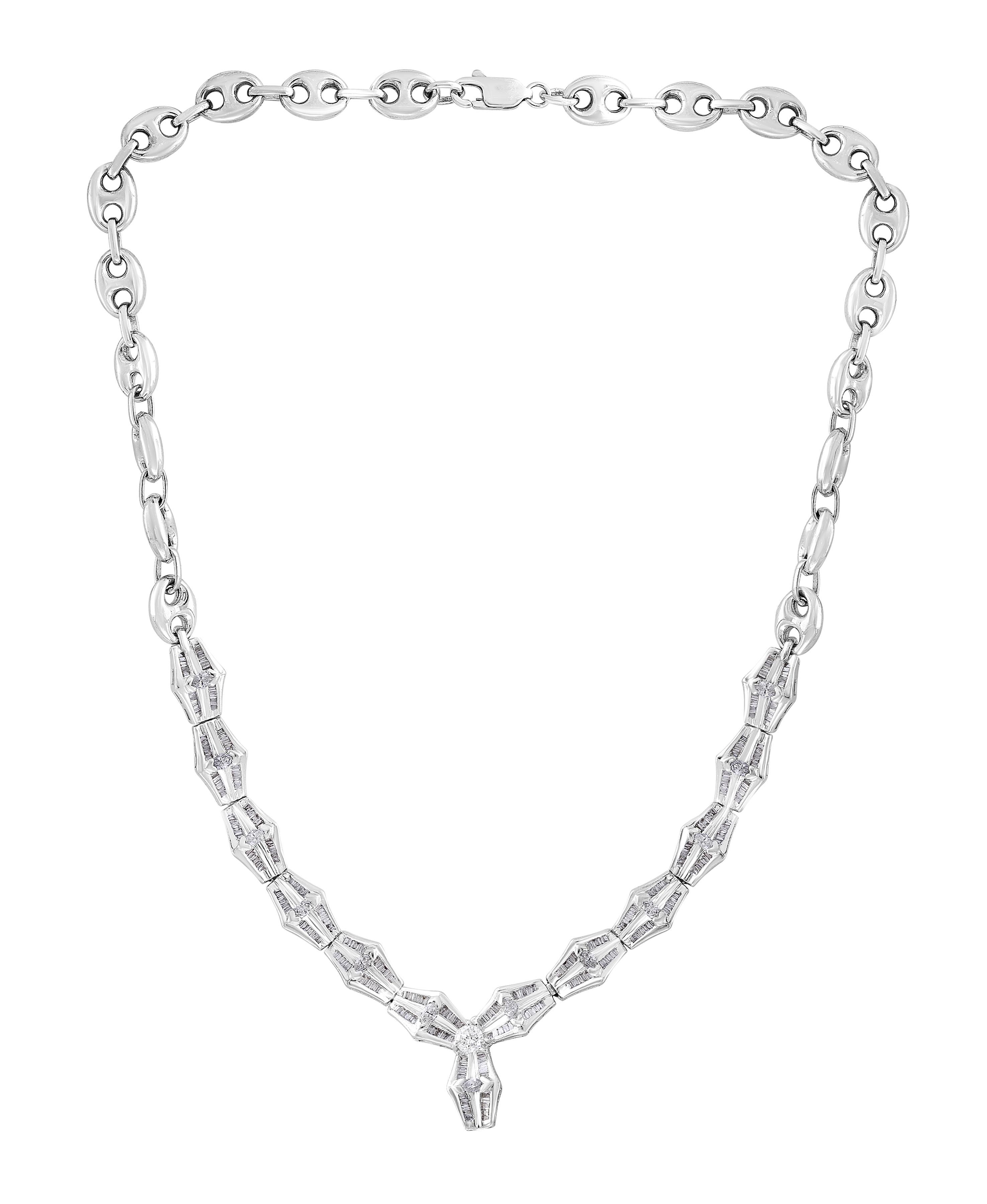 Rubin- und Diamant-Blumentropfen-Halskette aus 14 Karat Weißgold Damen im Angebot