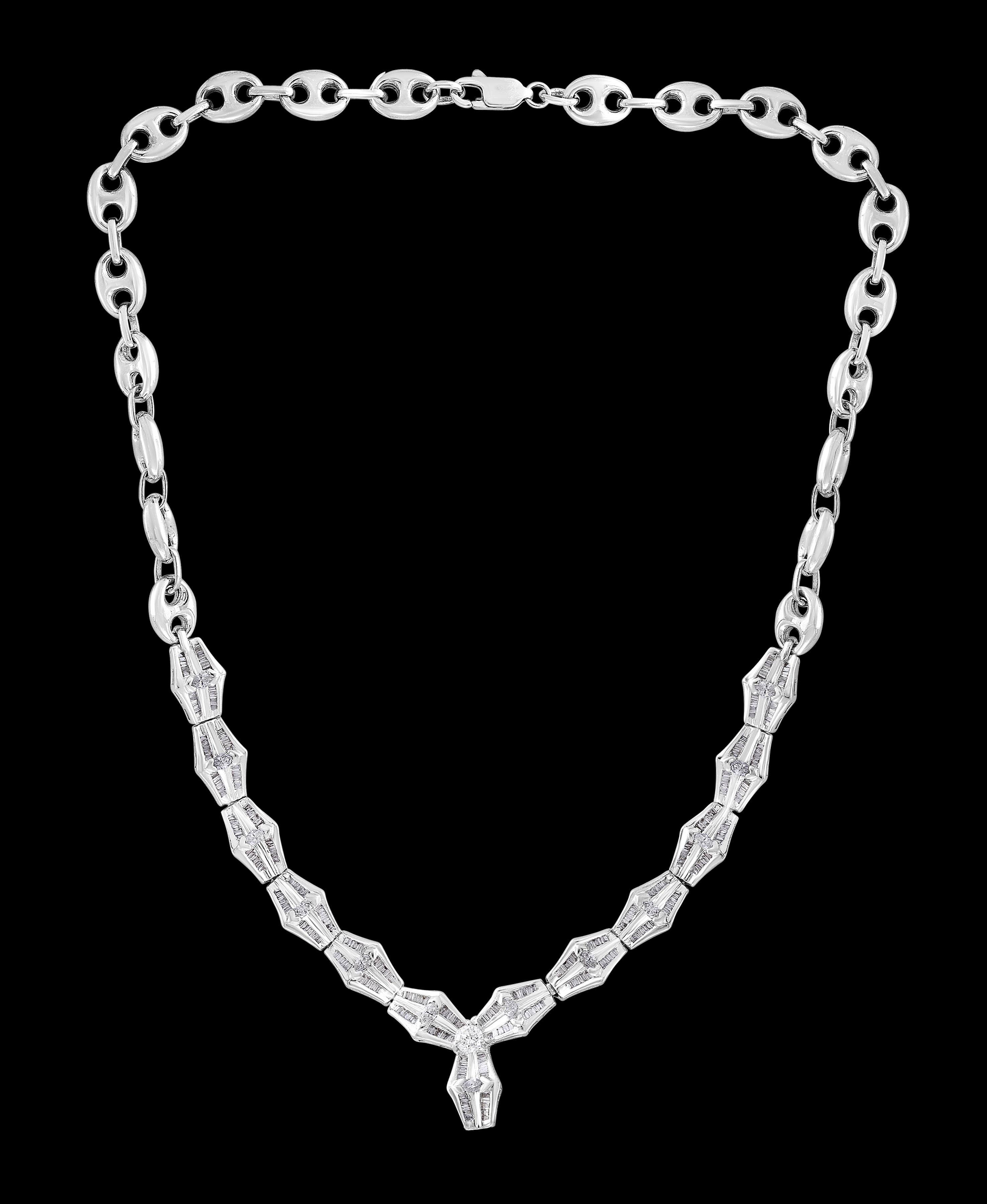 Rubin- und Diamant-Blumentropfen-Halskette aus 14 Karat Weißgold im Angebot 2