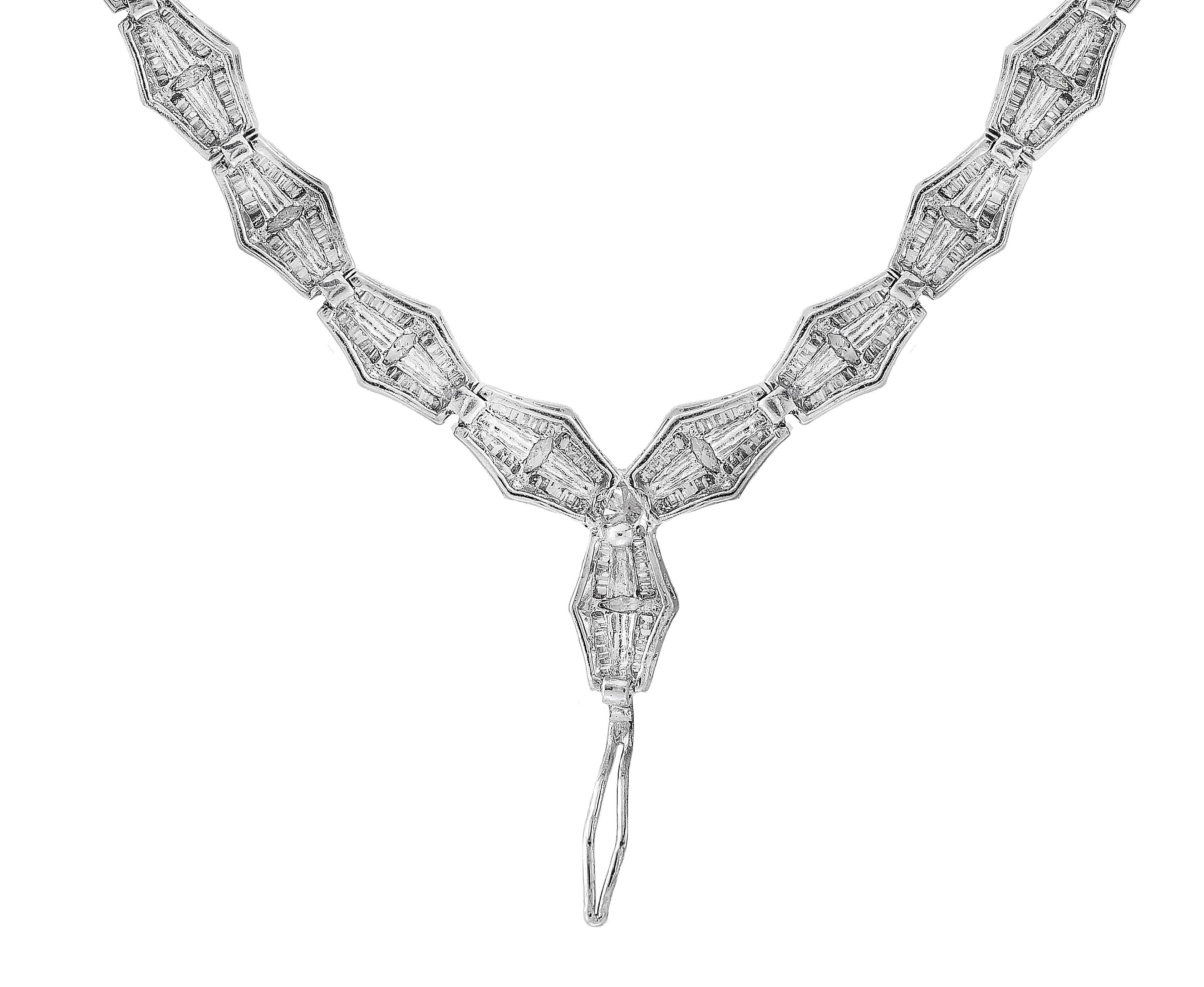 Collar Flor Gota Rubí y Diamante Oro Blanco 14 Kilates en venta 4