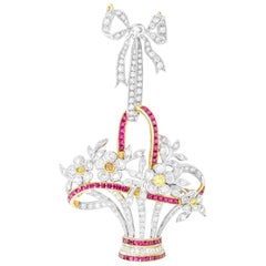 Ruby and Diamond Giardinetto Pendant/Brooch