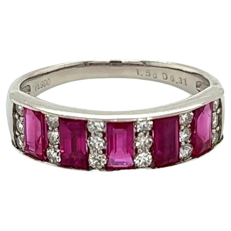 Vintage Ruby and Platinum Eternity Band For Sale at 1stDibs | ruby ...