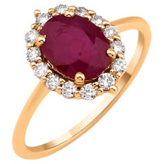 Ruby And Diamond Halo Ring