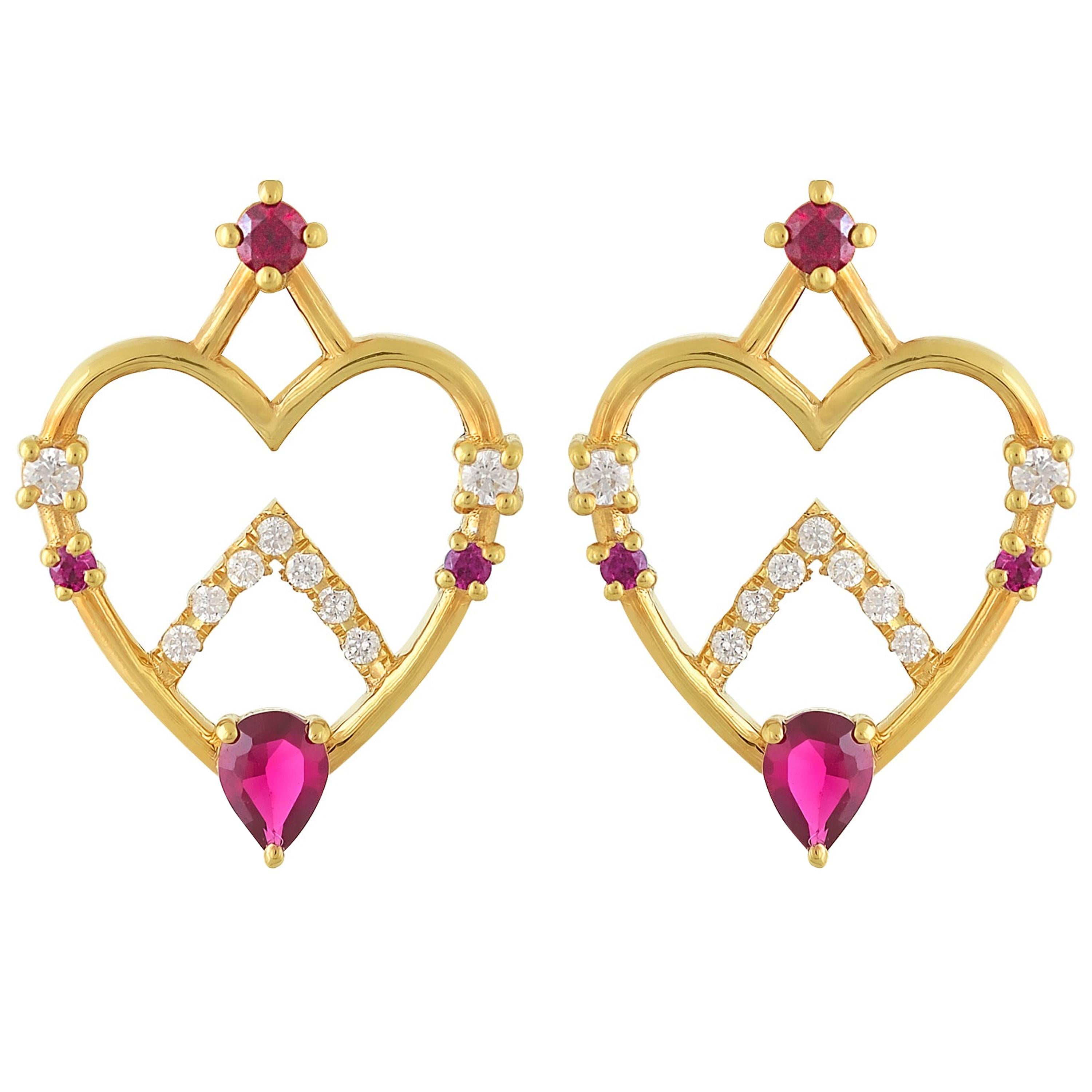 heart shaped ruby earrings