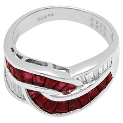 Ruby and Diamond Knot Ring