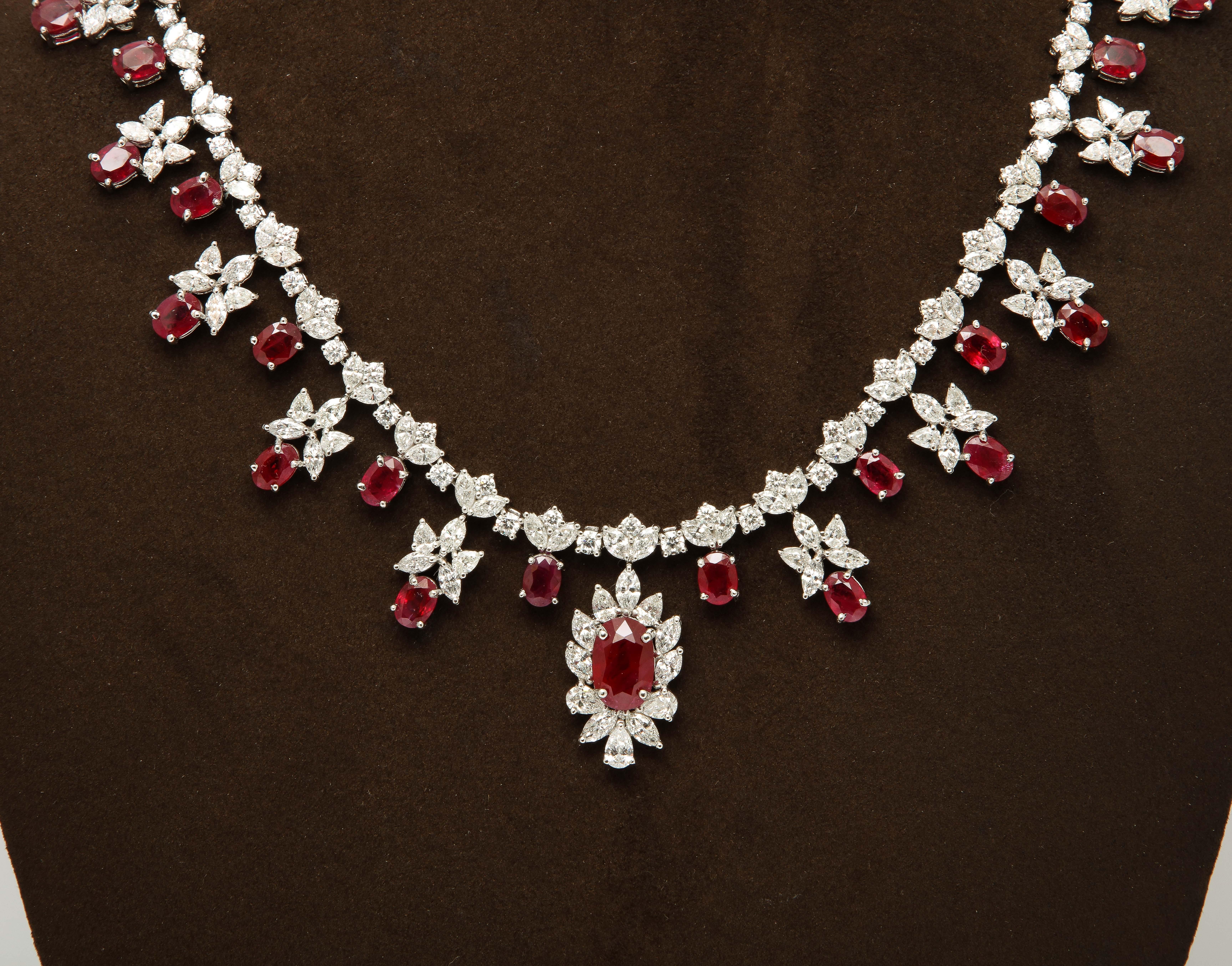 Ruby and Diamond Necklace For Sale 4