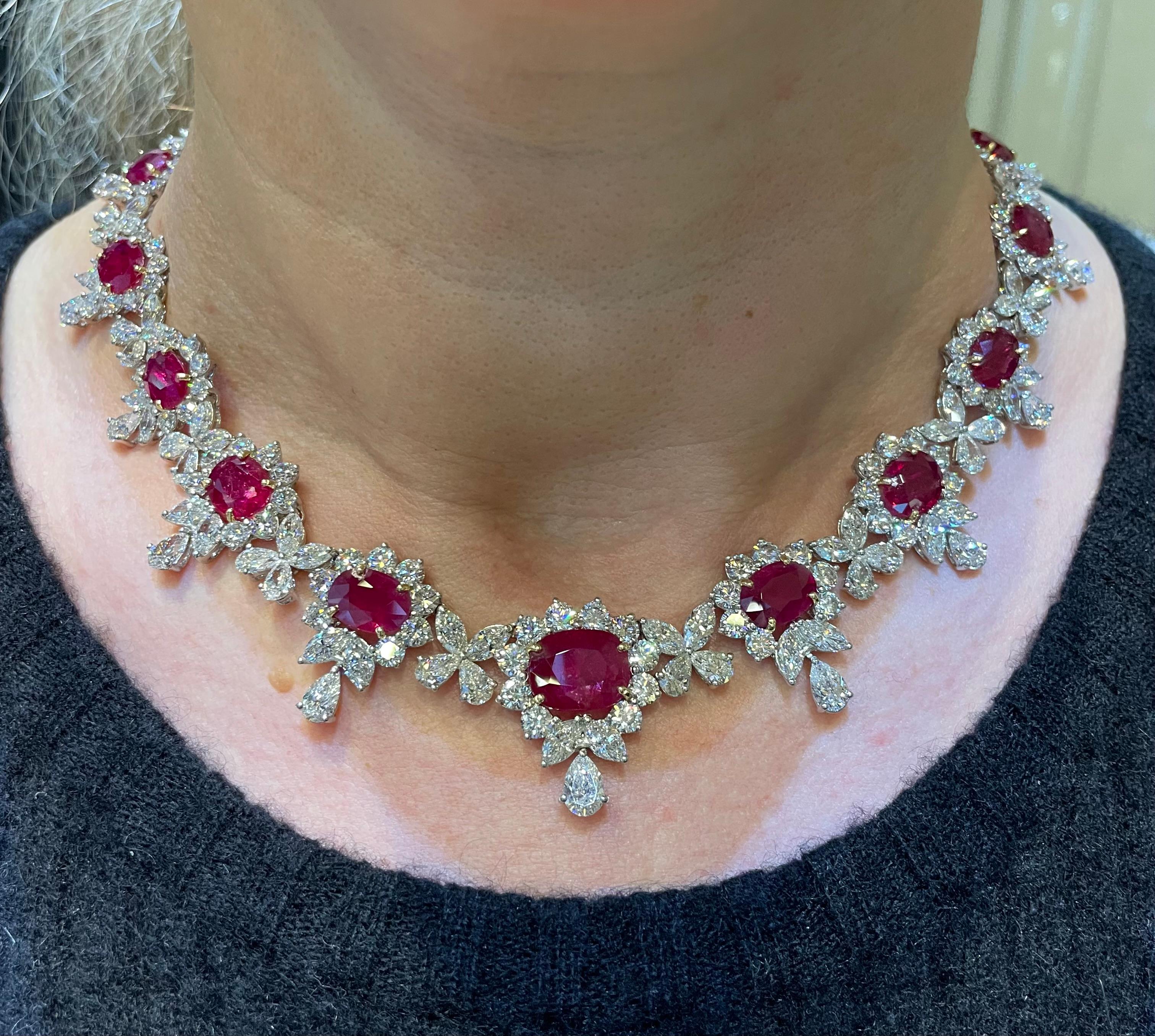 Collana di rubini e diamanti in vendita 6