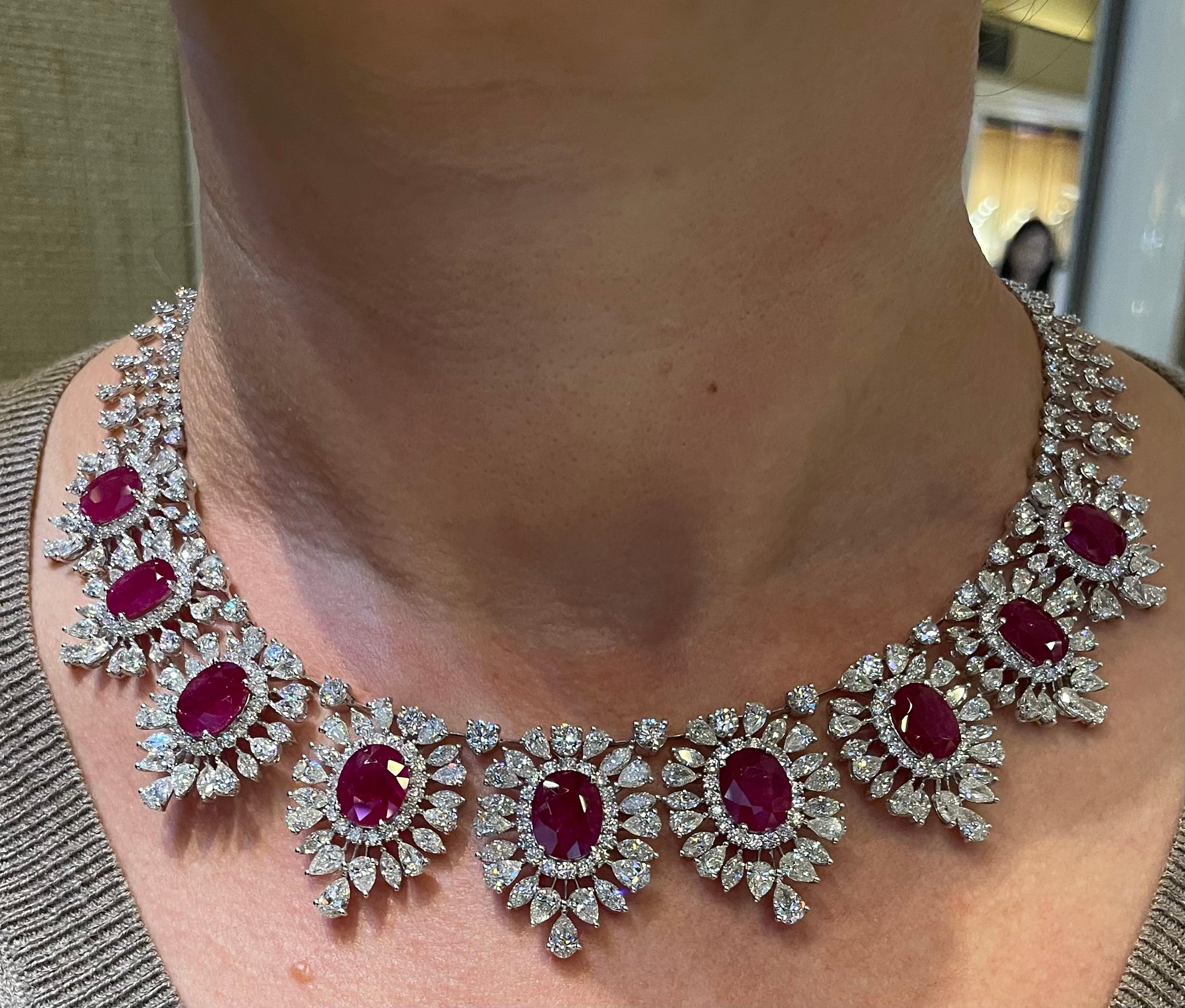 Ruby and Diamond Necklace For Sale 7