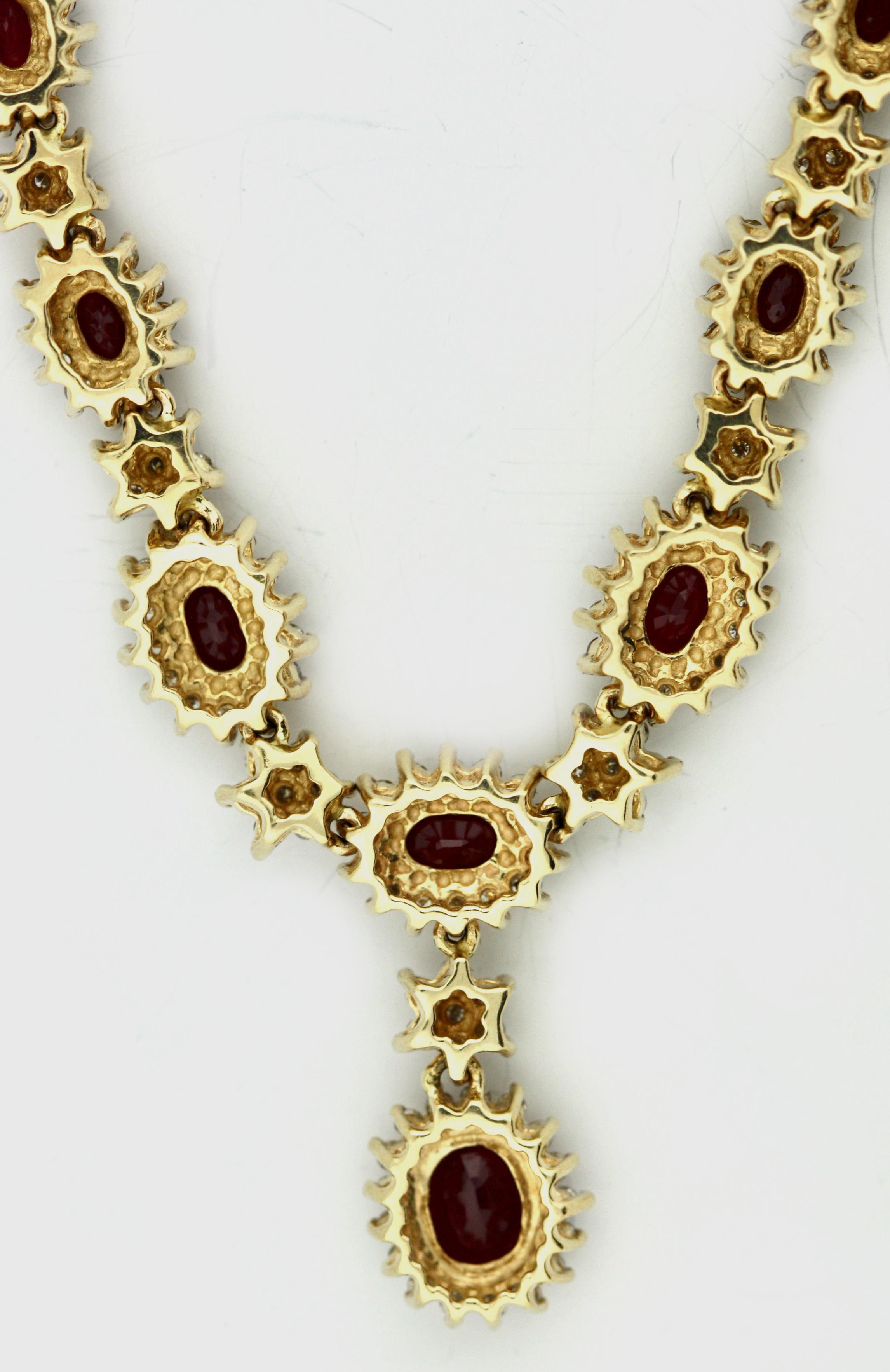 ruby diamond necklace set