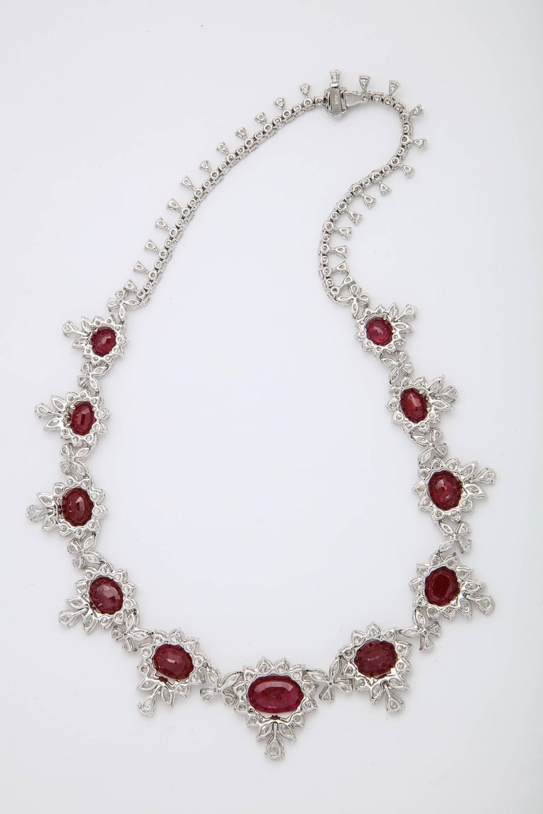 Fine Quality Victorian Ruby Pink Diamond Choker Necklace With Earrings