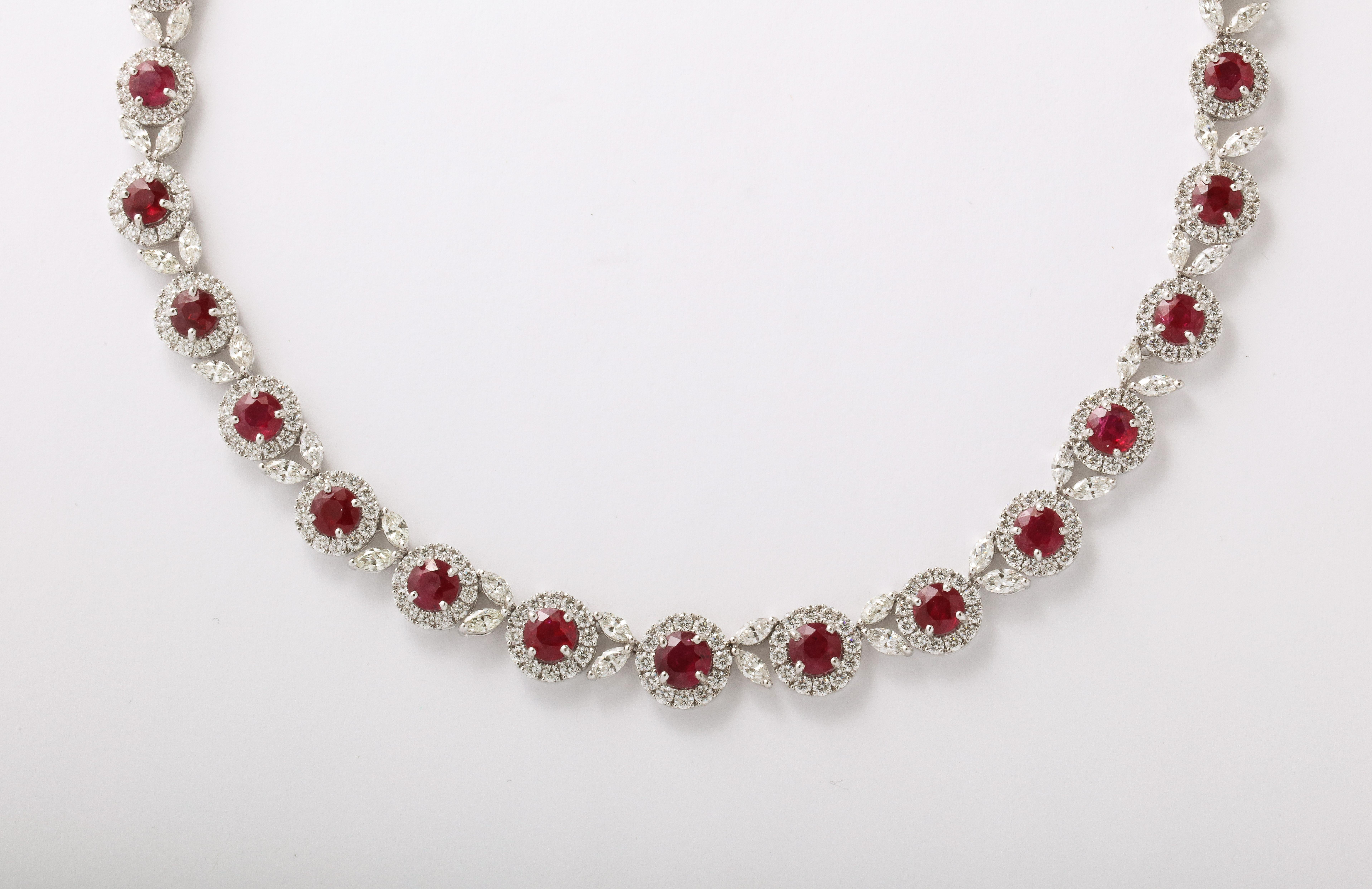 Rubin- und Diamant-Halskette im Zustand „Neu“ im Angebot in New York, NY