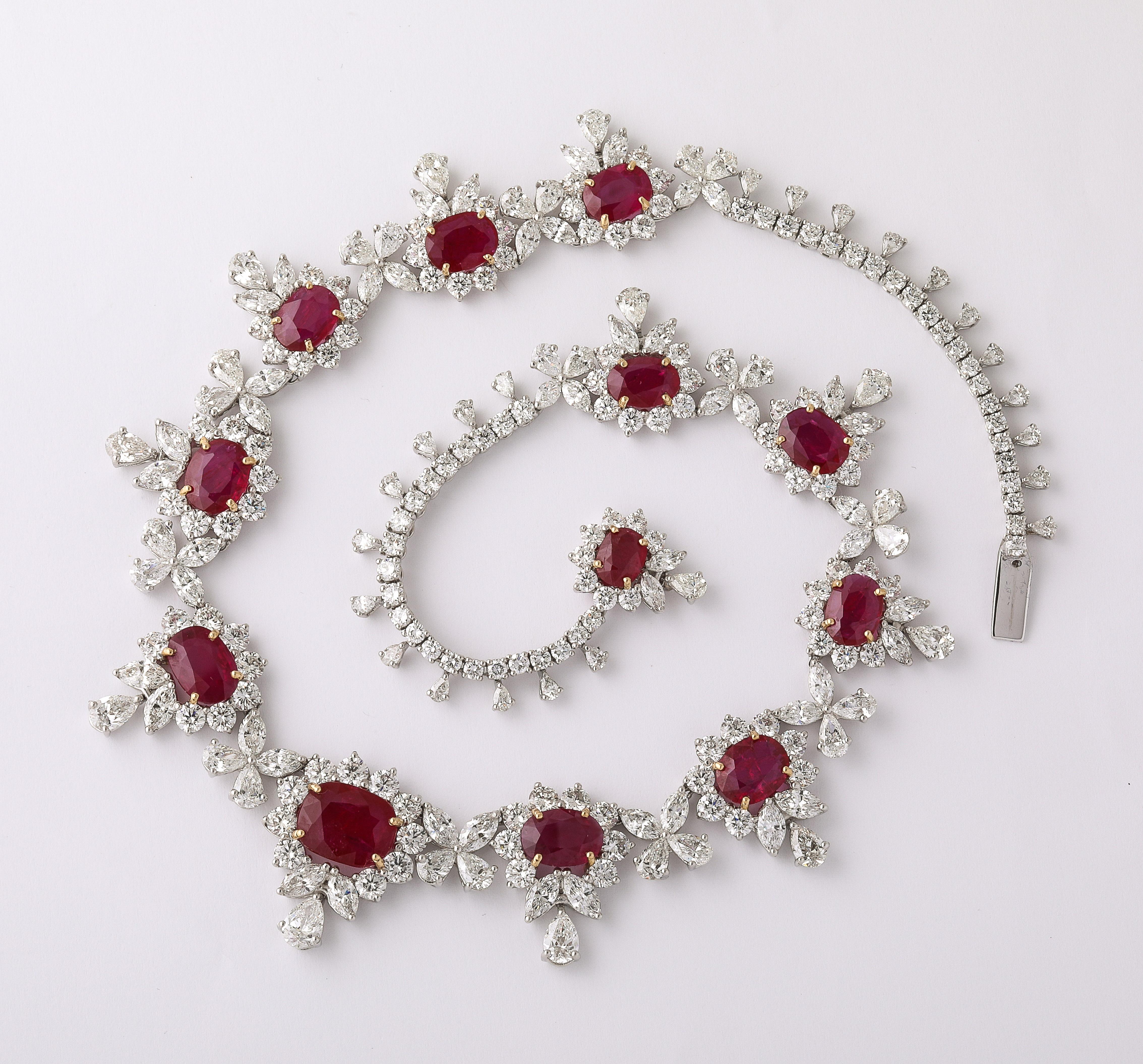Collana di rubini e diamanti in vendita 1