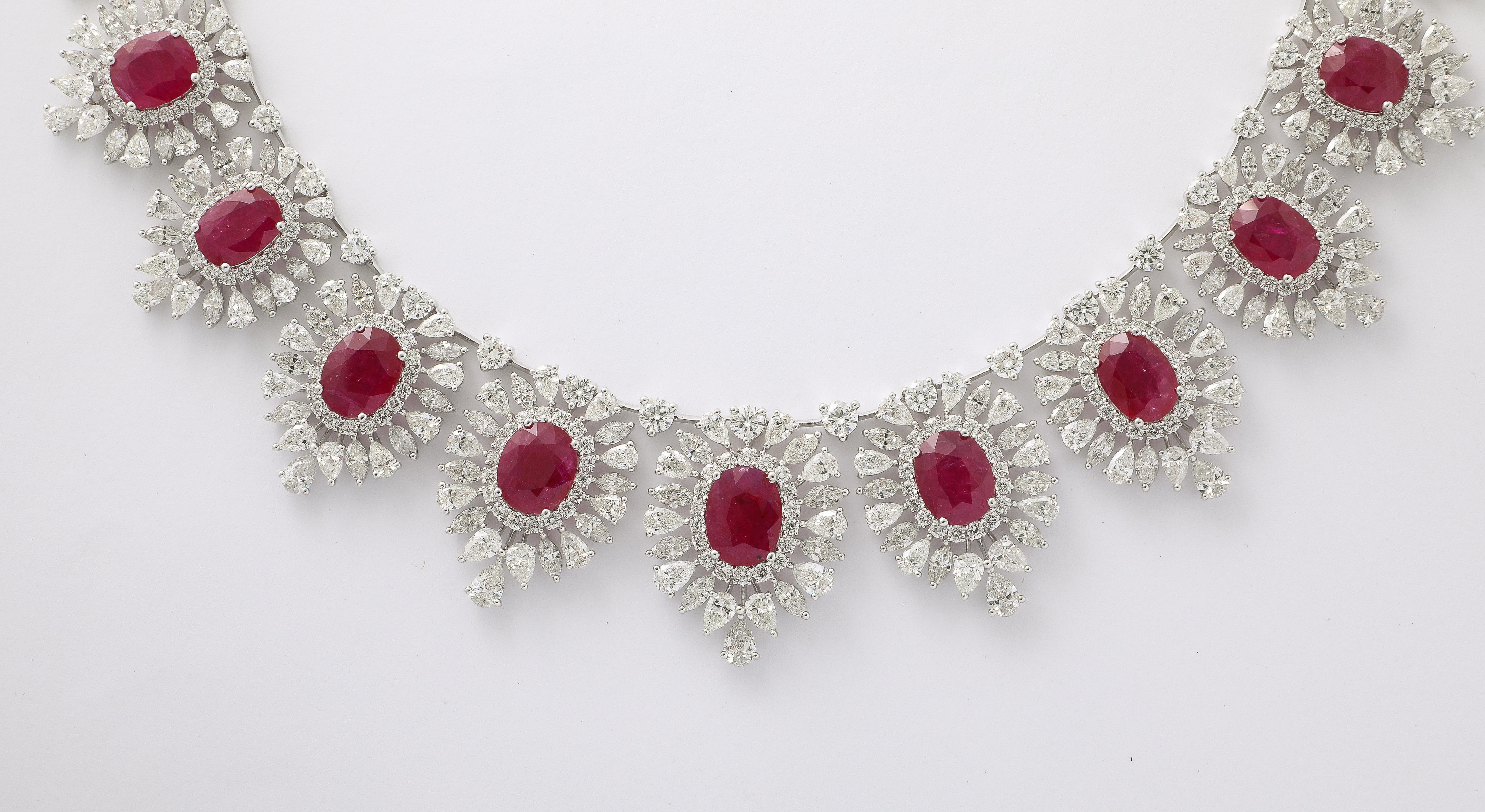Ruby and Diamond Necklace For Sale 1
