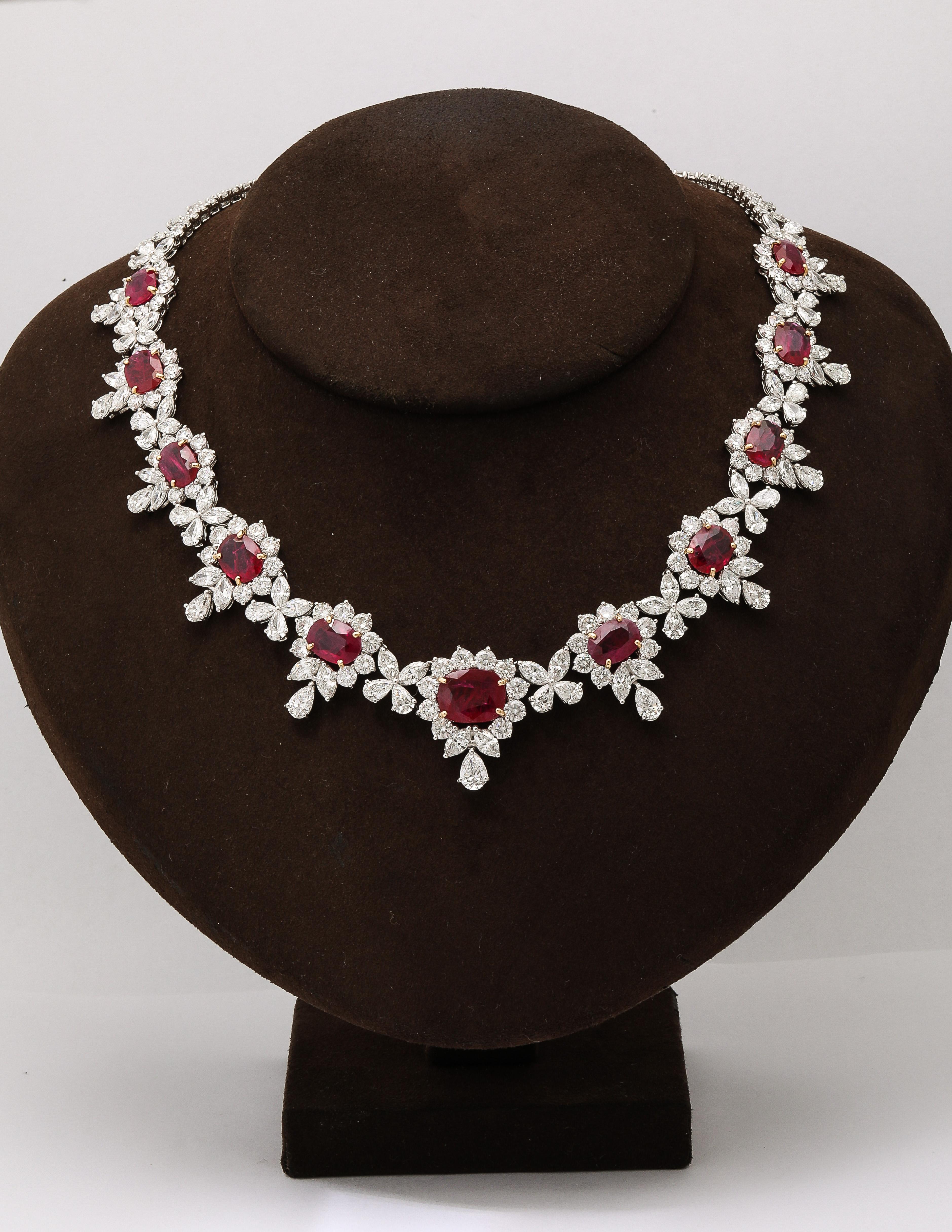 Collana di rubini e diamanti in vendita 3