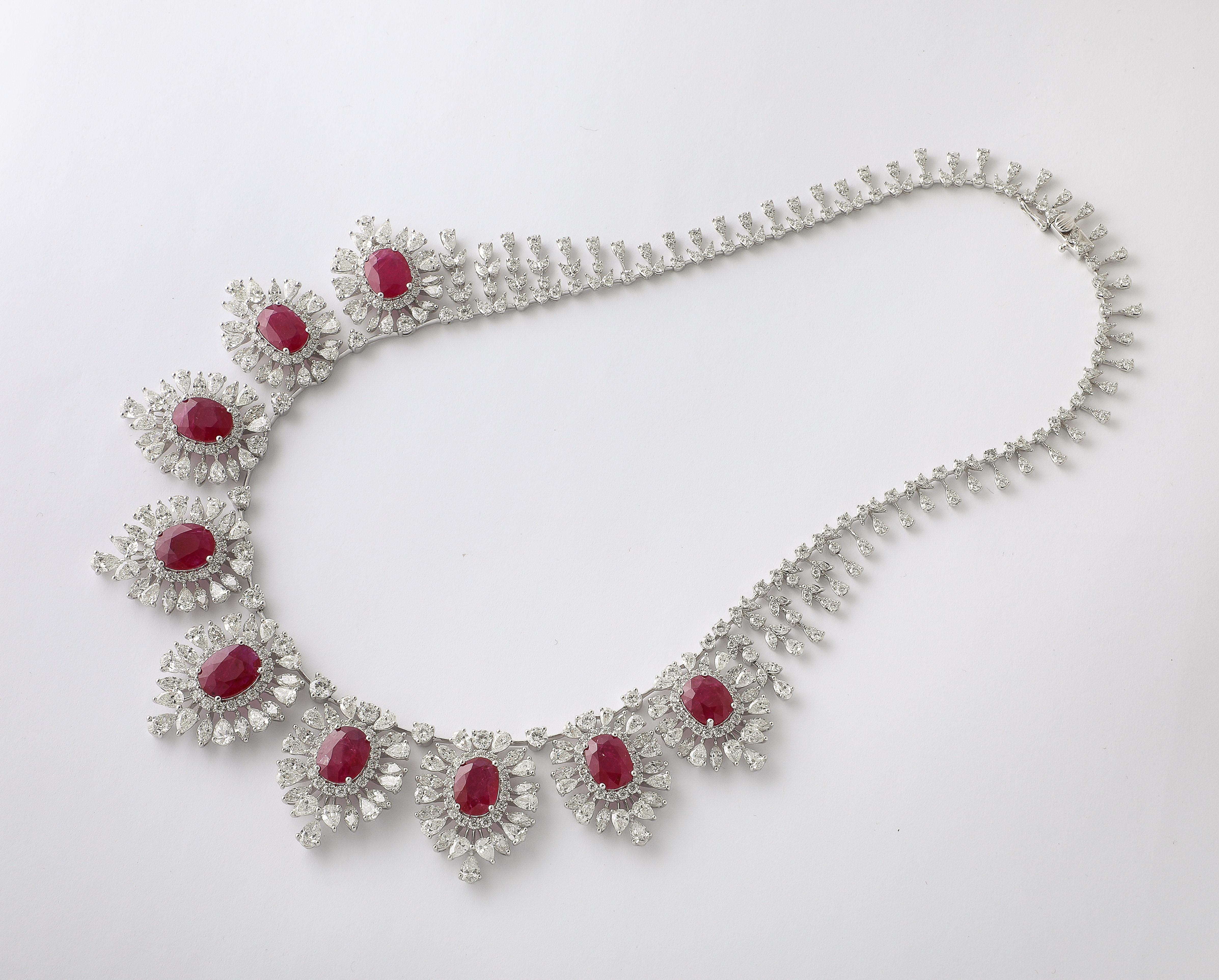 Ruby and Diamond Necklace For Sale 3