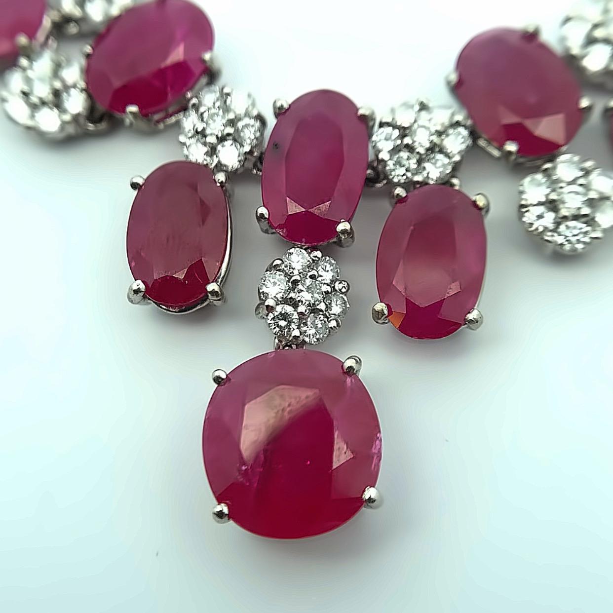 Ruby and Diamond Necklace  For Sale 3