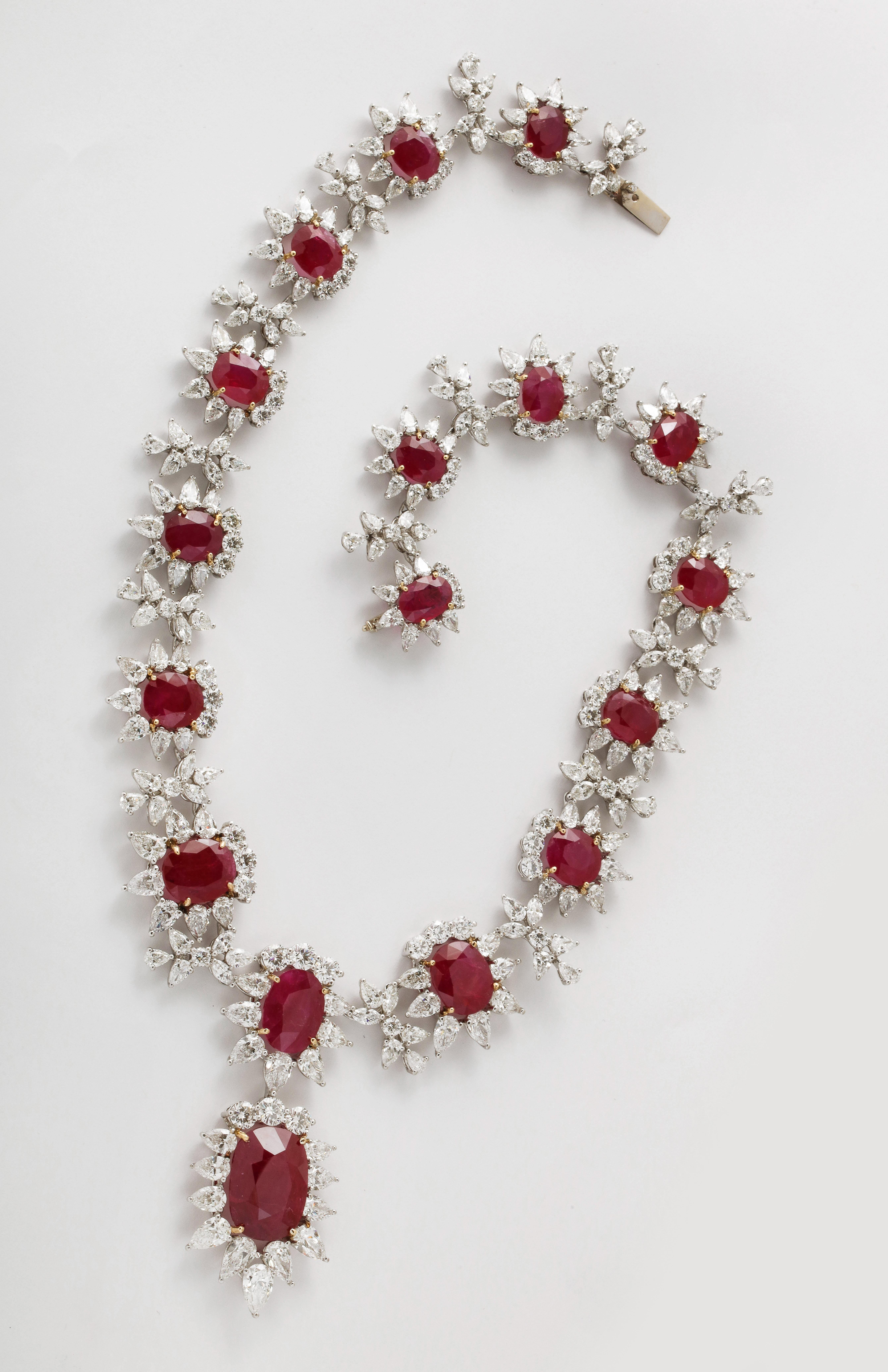 Ruby and Diamond Necklace For Sale 1