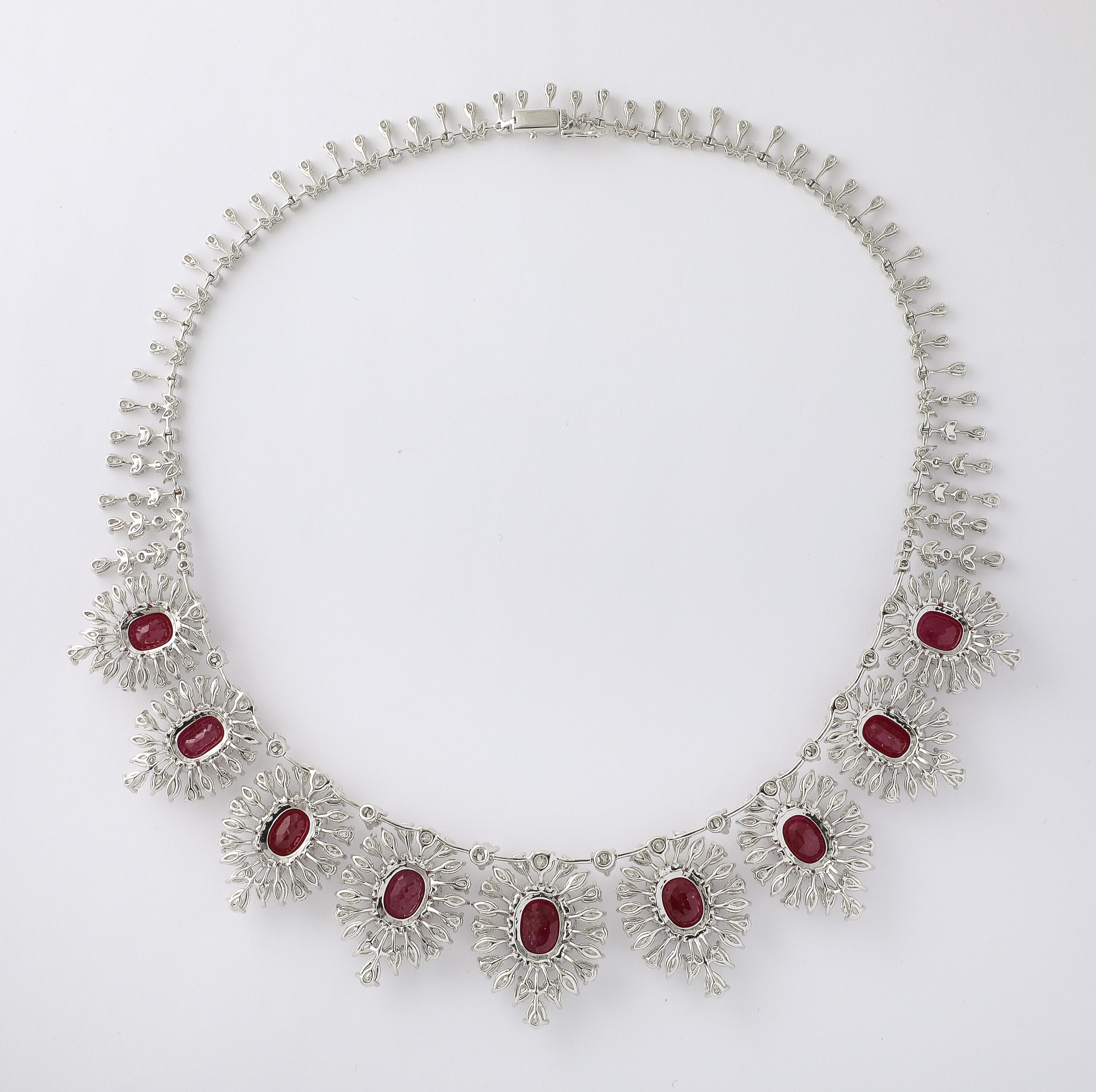 Ruby and Diamond Necklace For Sale 4
