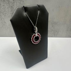 Halskette mit Rubin und Diamanten aus 14kt Weißgold - 0,25ctw GH VS/SI Diamanten