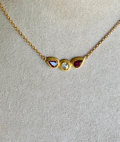 Ruby and Diamond Necklace in 22 Karat and 18 Karat Yelllow Gold