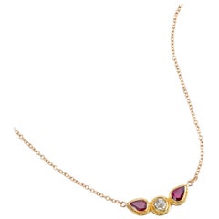 Ruby and Diamond Necklace in 22 Karat and 18 Karat Yelllow Gold