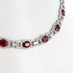 Rubin- und Diamant-Halskette aus Platin 950