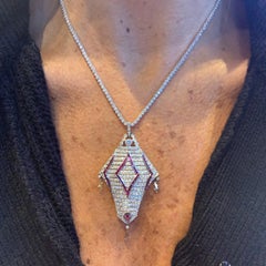 Ruby and Diamond Pendant Necklace