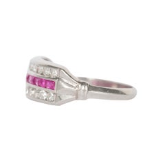 Ruby and Diamond Platinum Wedding Band