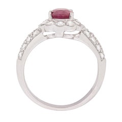 Contemporary 0.75ct Ruby and Diamond Cocktail Ring