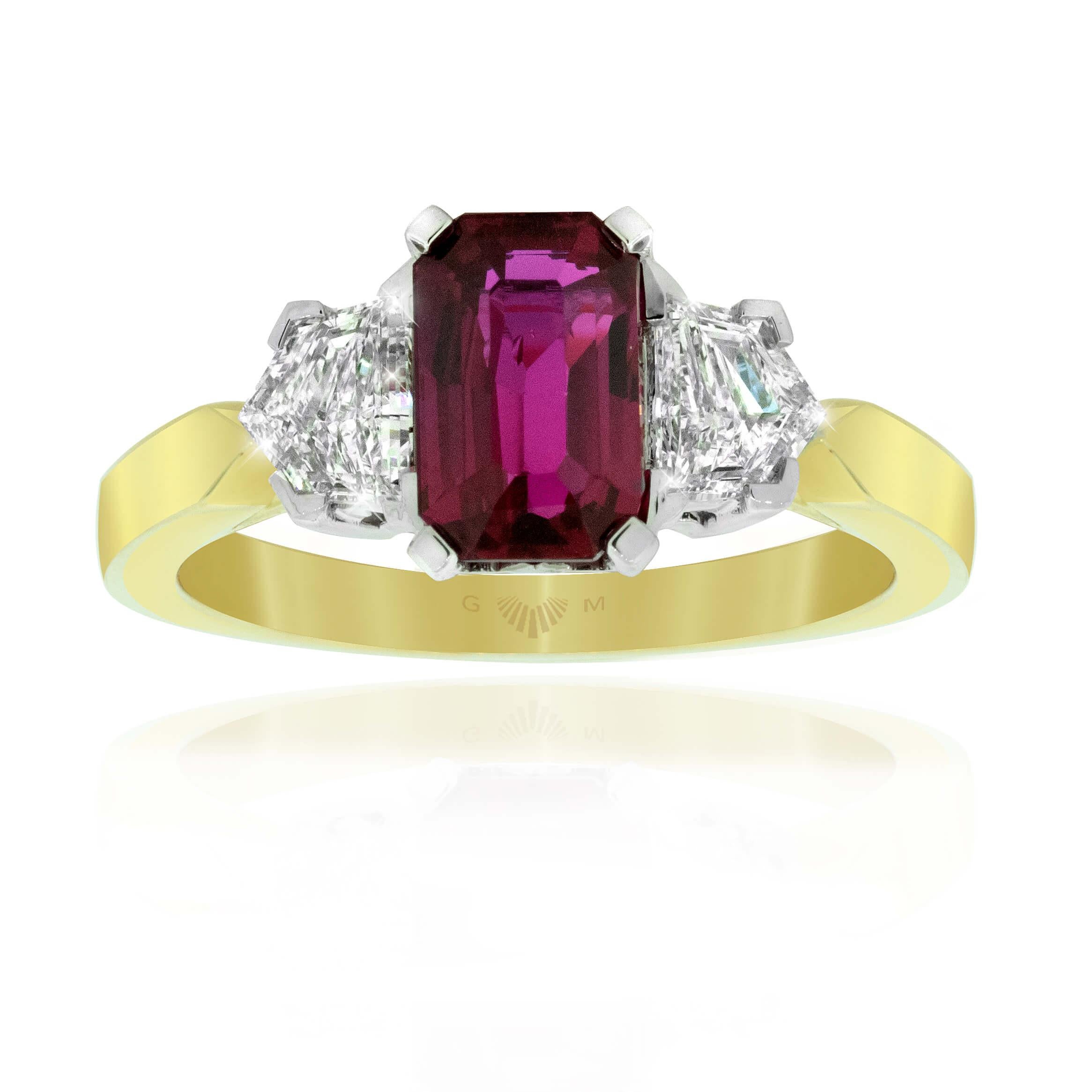 Modern Ruby and Diamond Ring - A Gerard McCabe Aeon Design For Sale