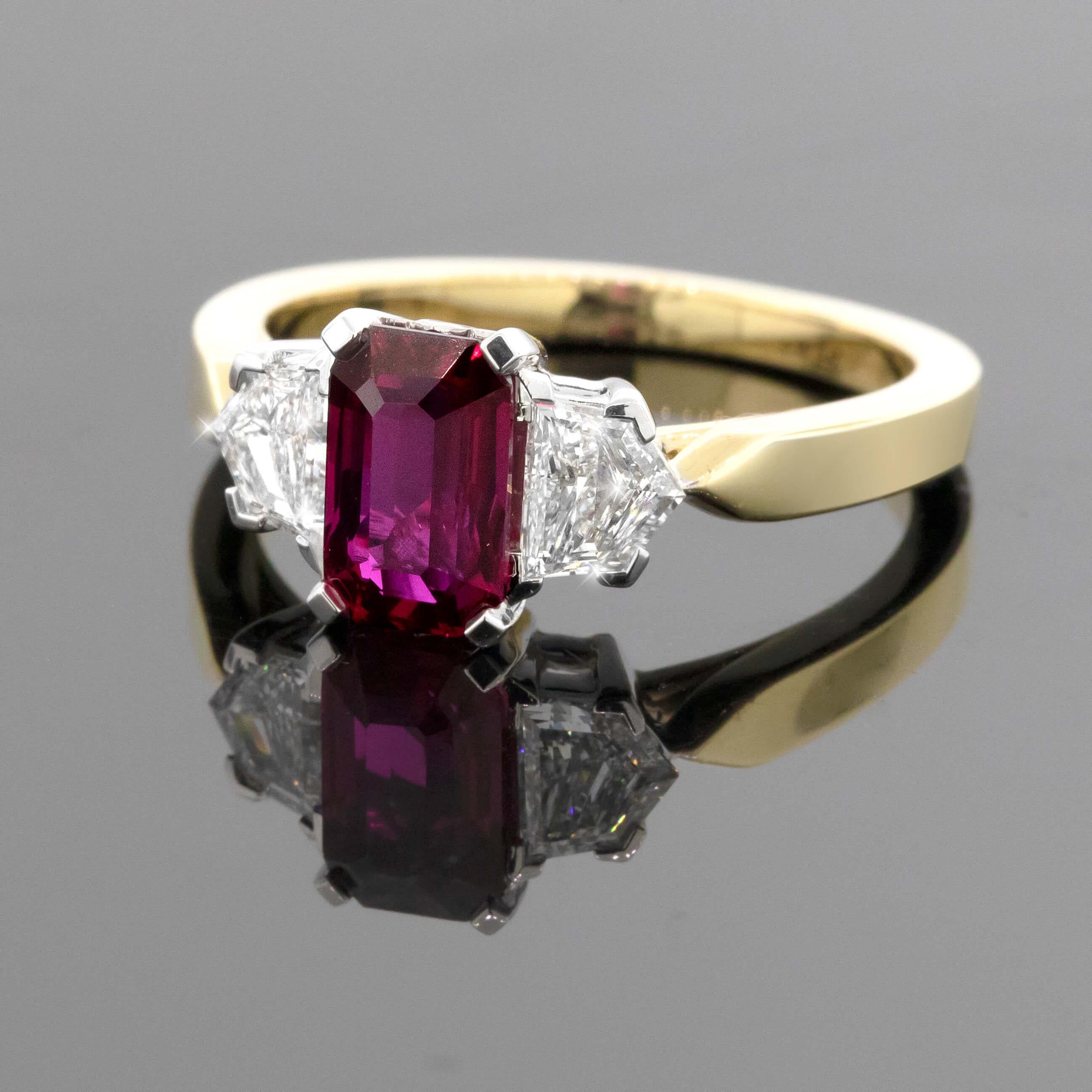 Mixed Cut Ruby and Diamond Ring - A Gerard McCabe Aeon Design For Sale