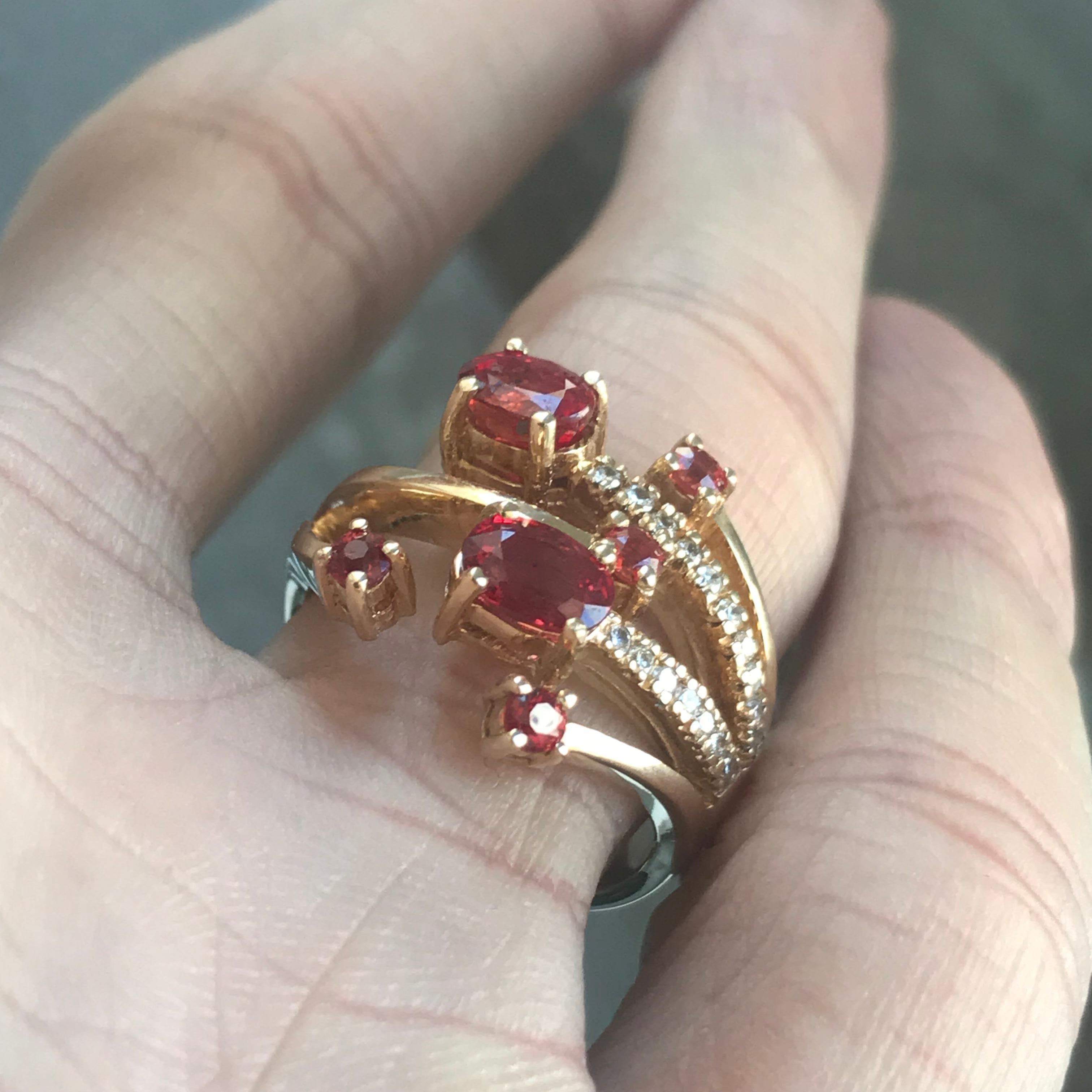 Oval Cut Ruby and Diamond Ring, Ben Dannie For Sale