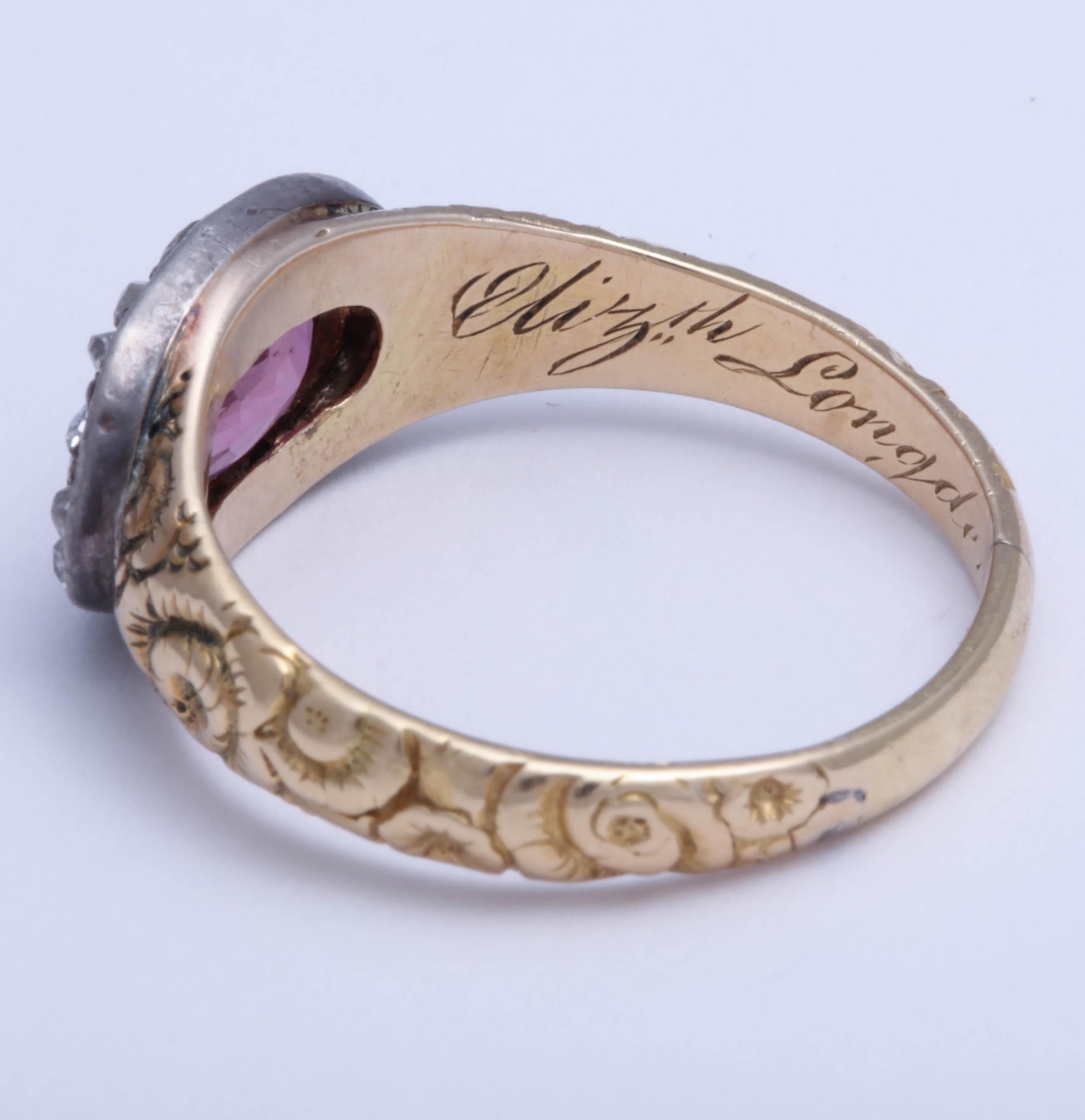 Ruby and Diamond Ring Dated 1819 In Excellent Condition For Sale In New York, NY