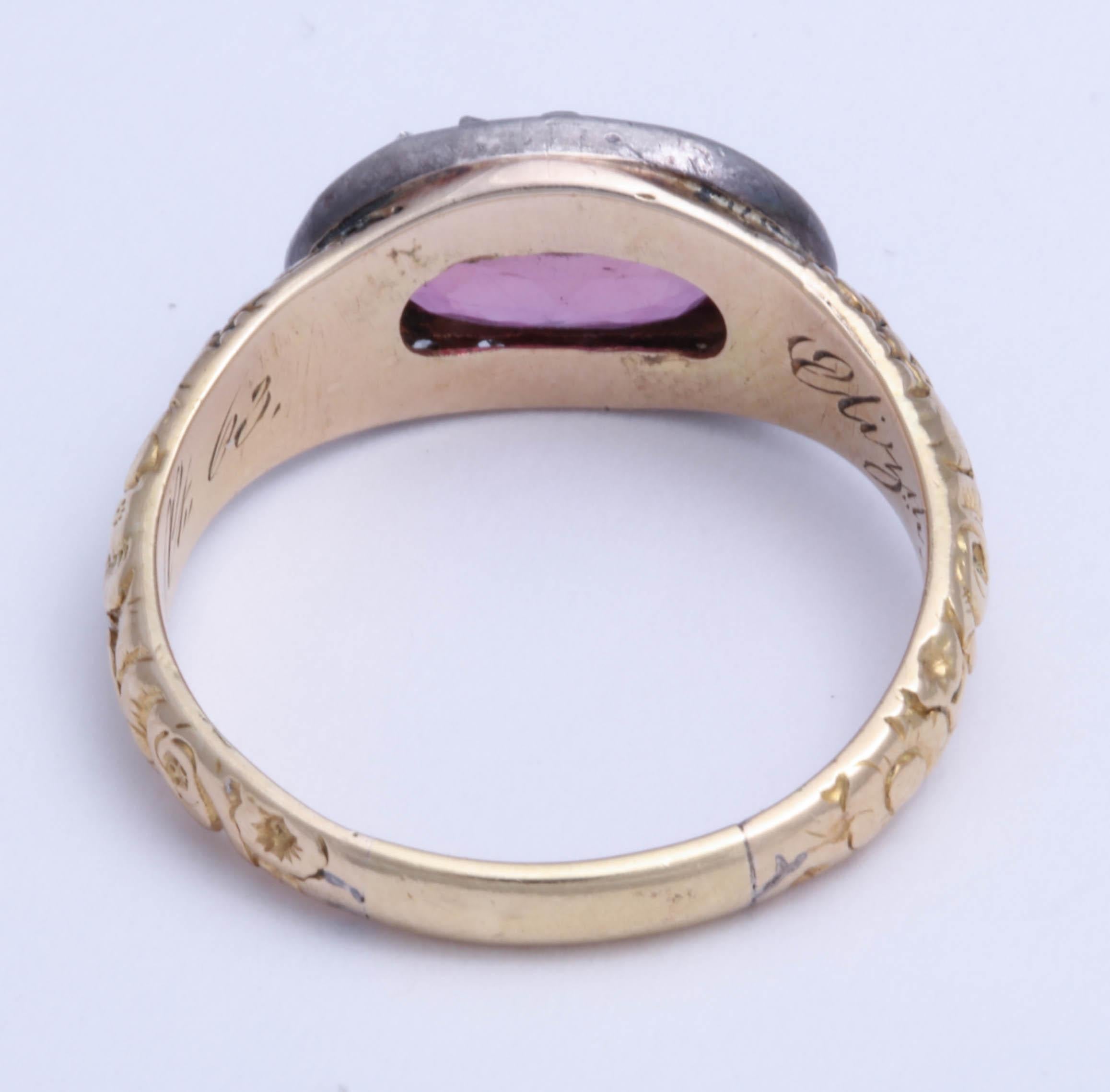 Ruby and Diamond Ring Dated 1819 For Sale 1