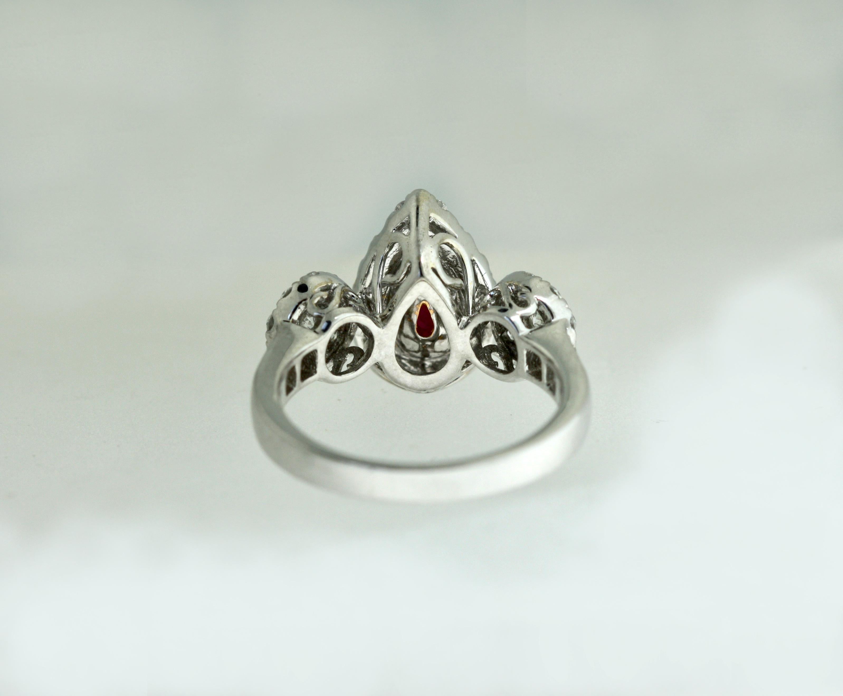 Round Cut Ruby and Diamond Ring