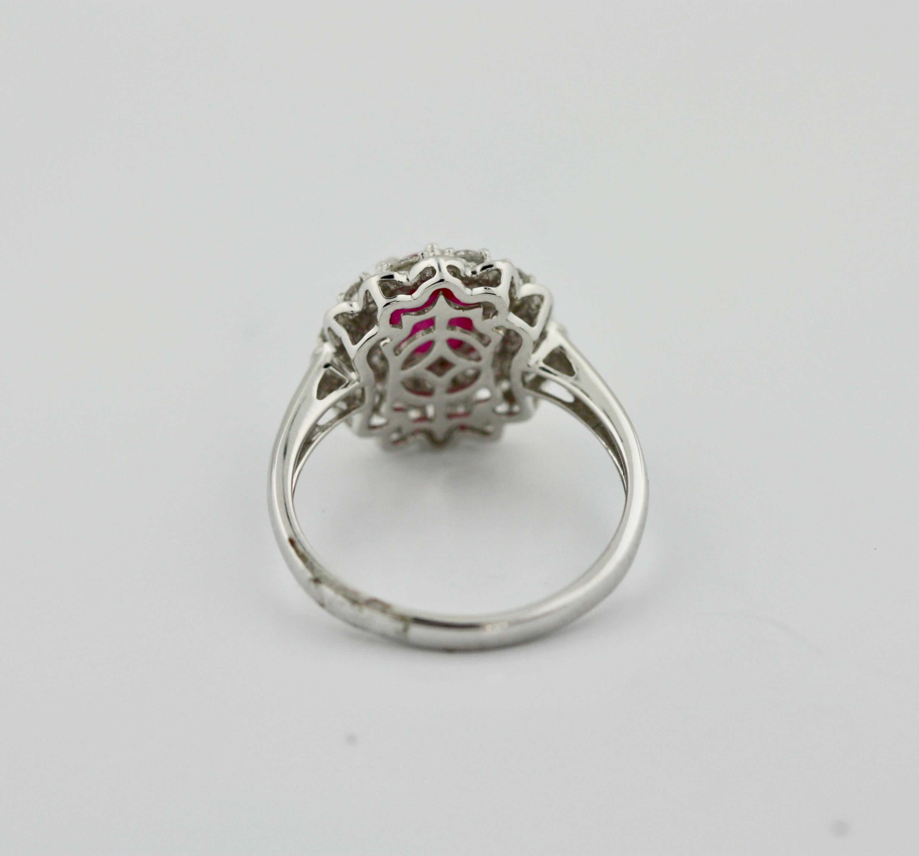 Women's or Men's Ruby and Diamond Ring