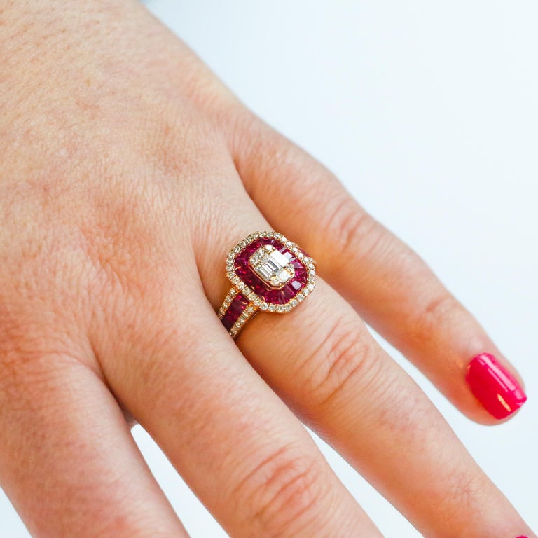Ruby and Diamond Ring In Excellent Condition For Sale In Carlsbad, CA