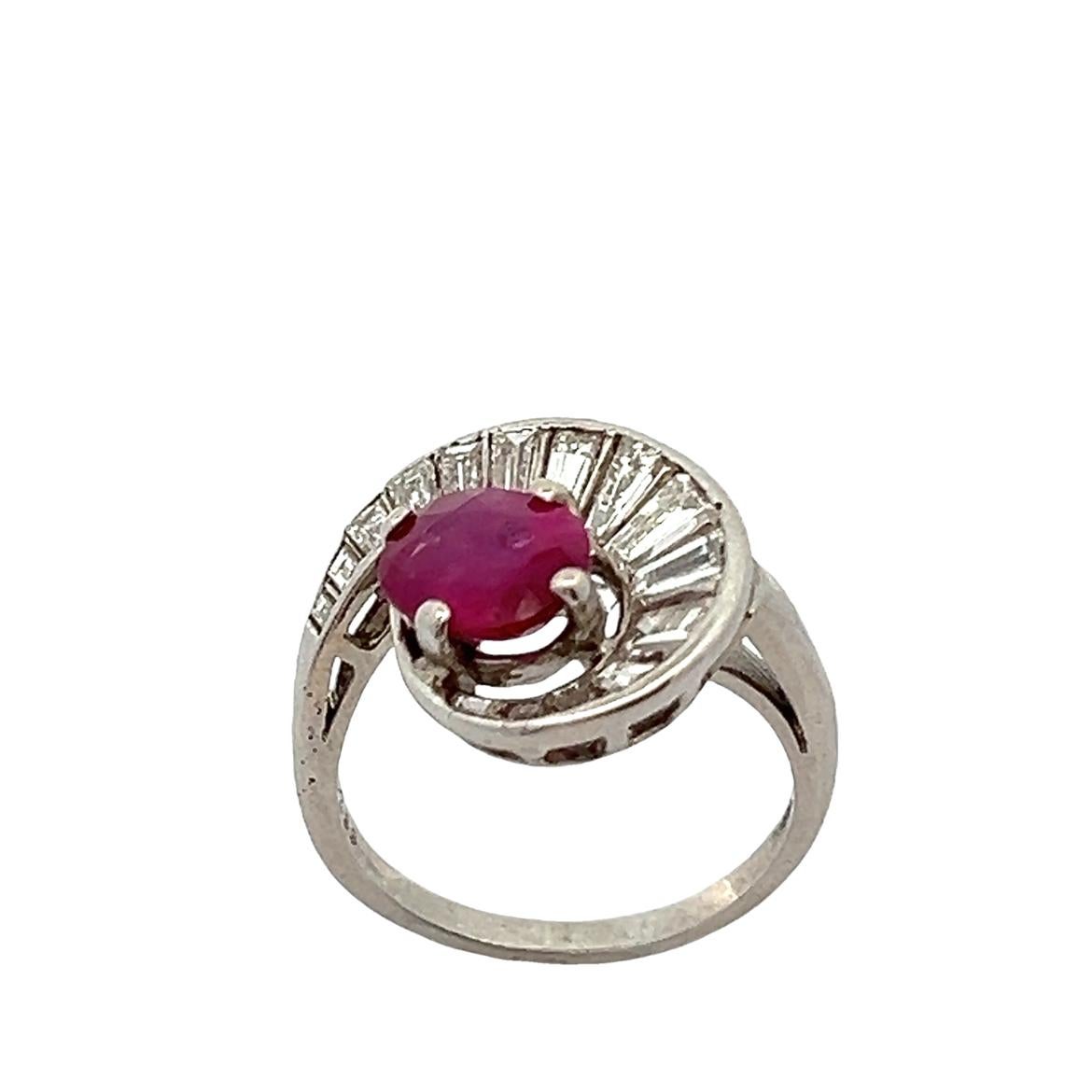 Rubin- und Diamantring im Zustand „Hervorragend“ im Angebot in New York, NY