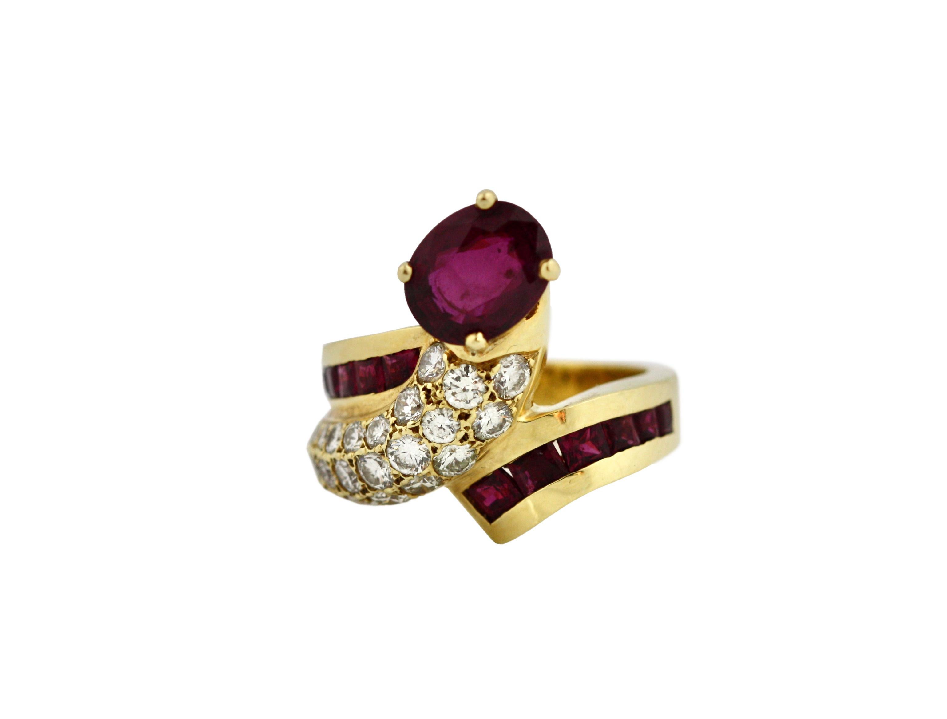 Women's or Men's Ruby and Diamond Ring