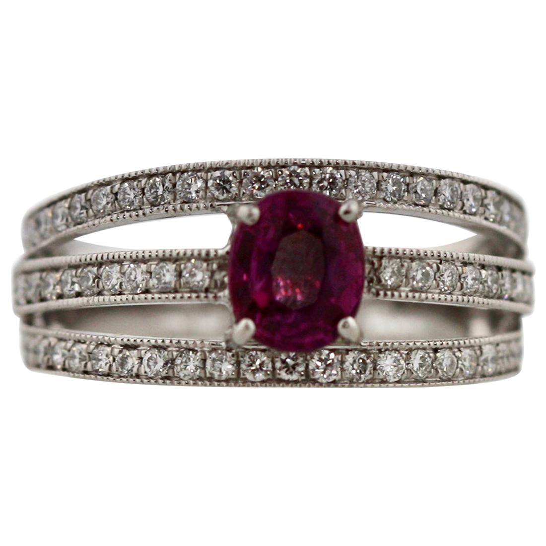 Stunning Gold Ruby and Diamond Ring For Sale at 1stDibs