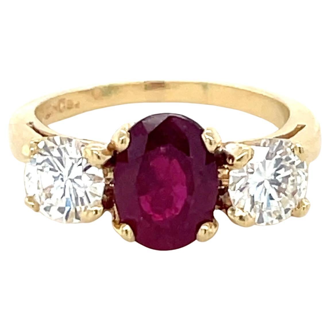 Anello con rubino e diamante